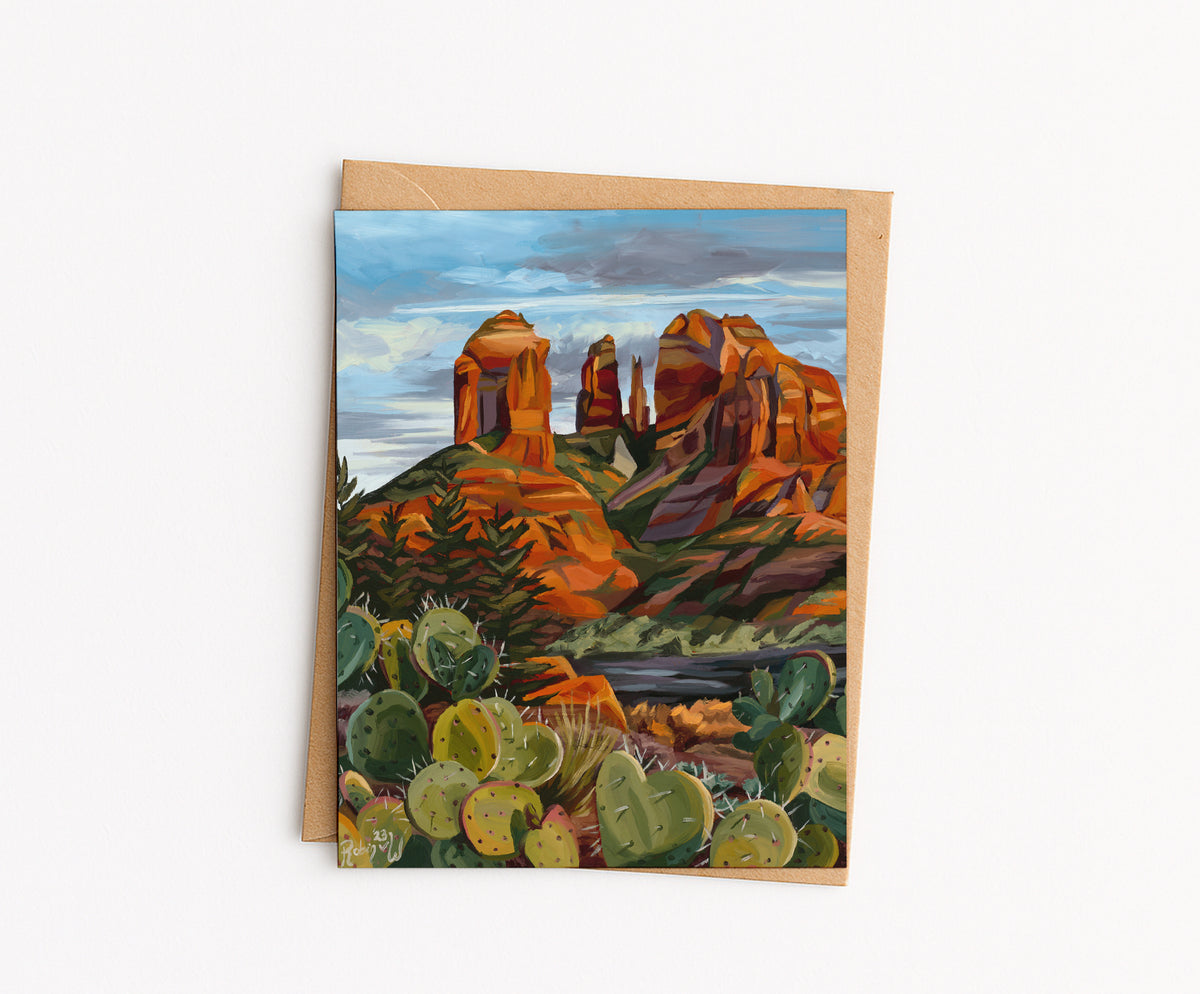 Cathedral Rock Glow (Sedona) Blank Greeting Cards image 0