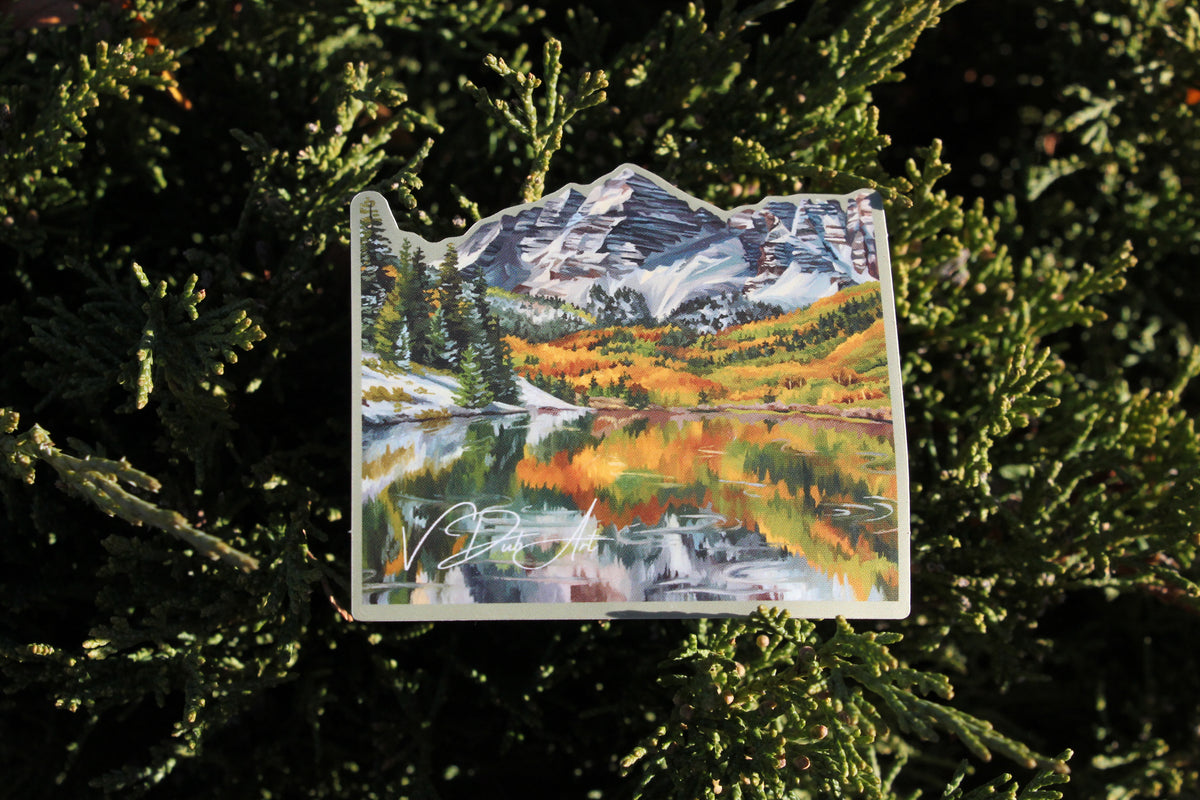 Fall in the Bells (Maroon Bells) Vinyl Sticker image 0